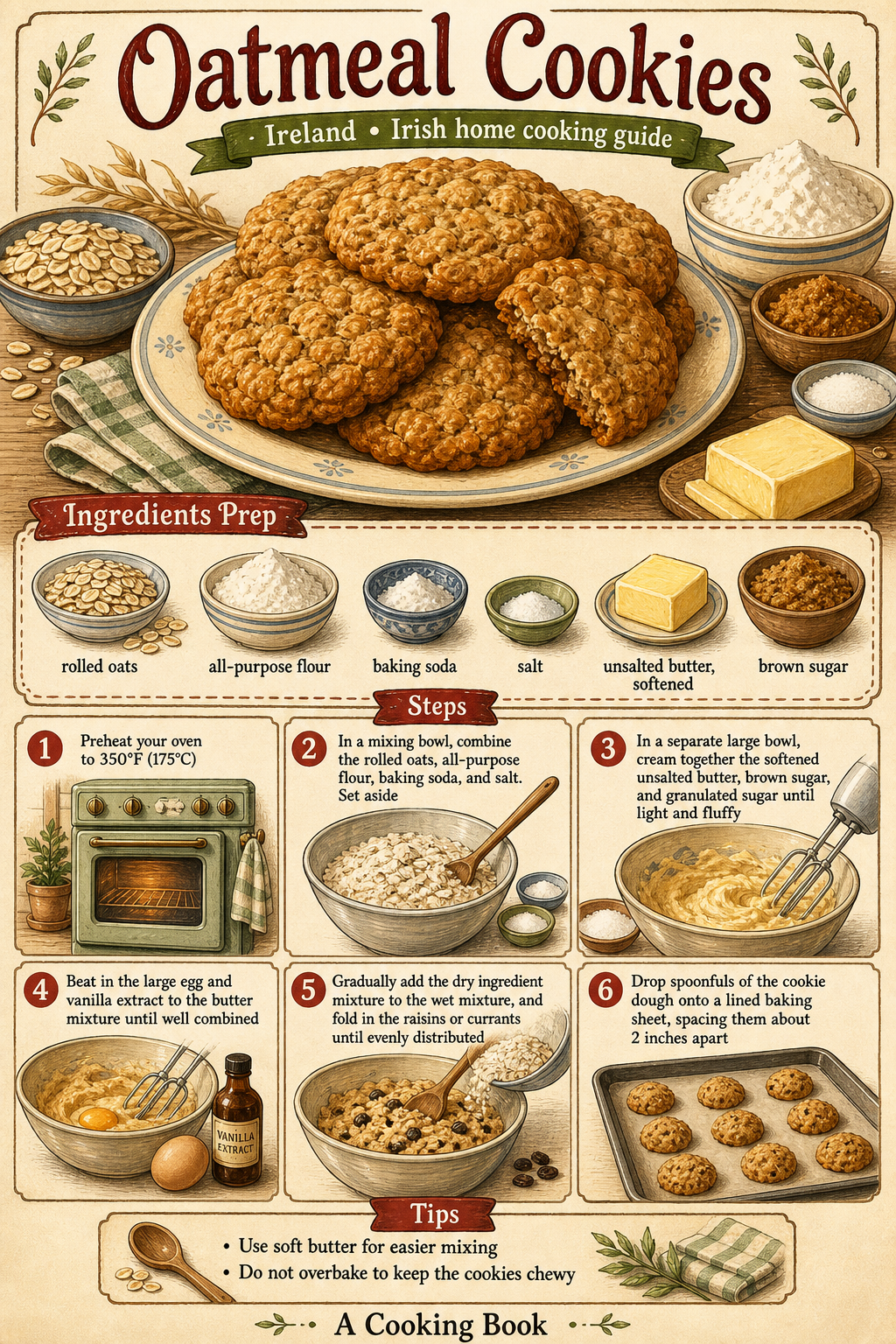 Irish Oat Biscuits illustrated step-by-step cooking guide