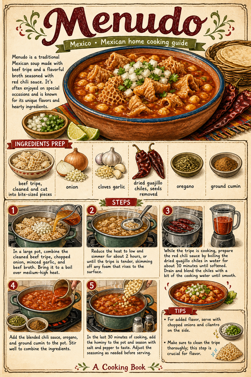 Menudo illustrated step-by-step cooking guide