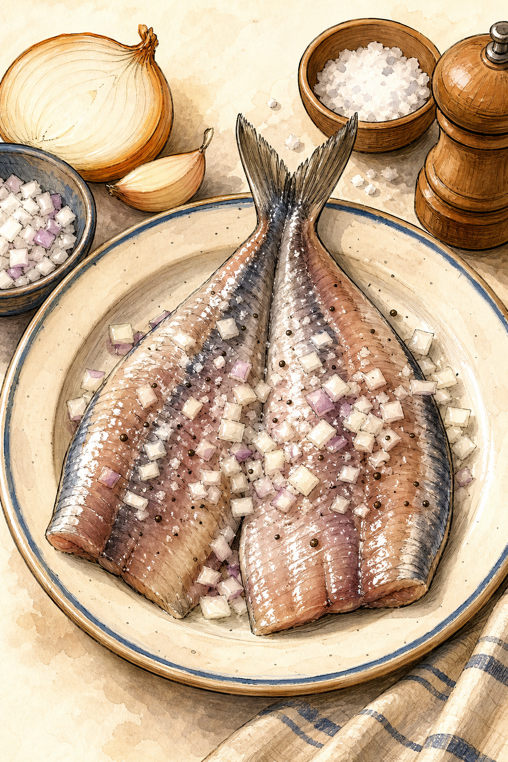Hollandse Nieuwe with Chopped Onion
