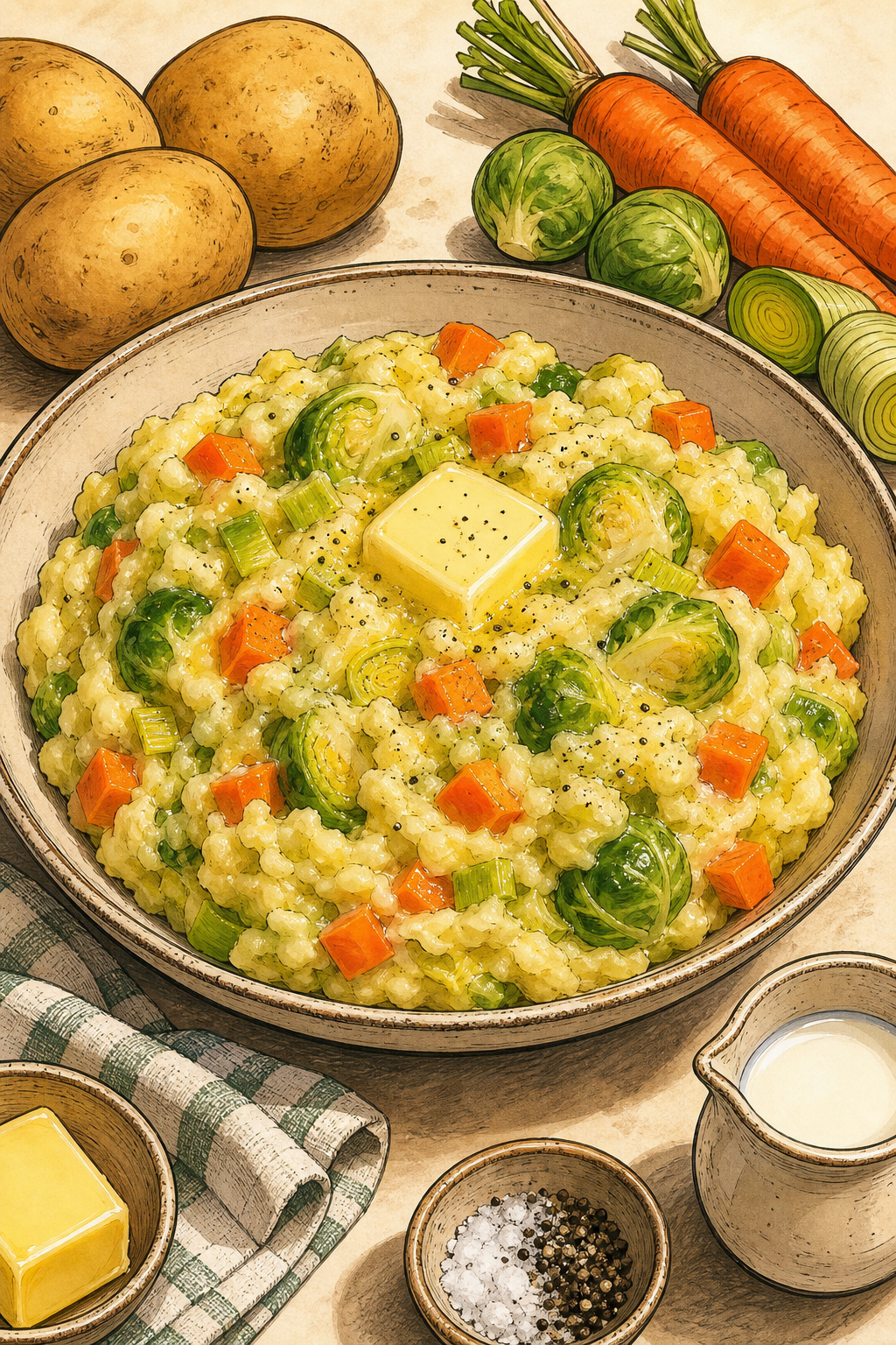 Traditional Belgian Carrot and Leek Stoemp