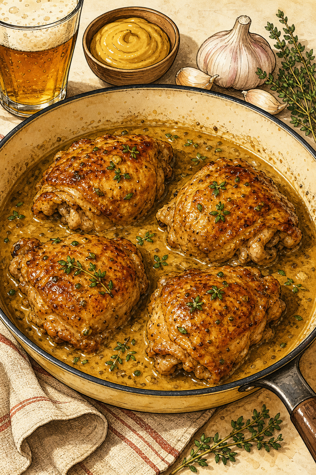 Modern Belgian Beer and Mustard Chicken