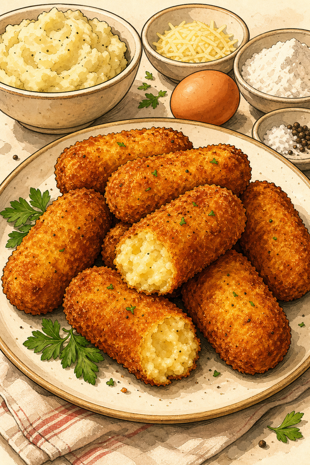 Traditional Belgian Potato Croquettes