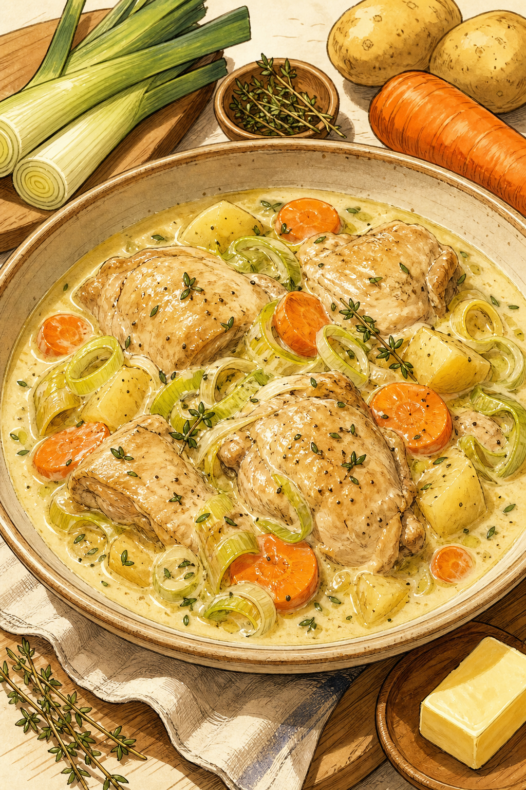Traditional Ghent Chicken Waterzooi