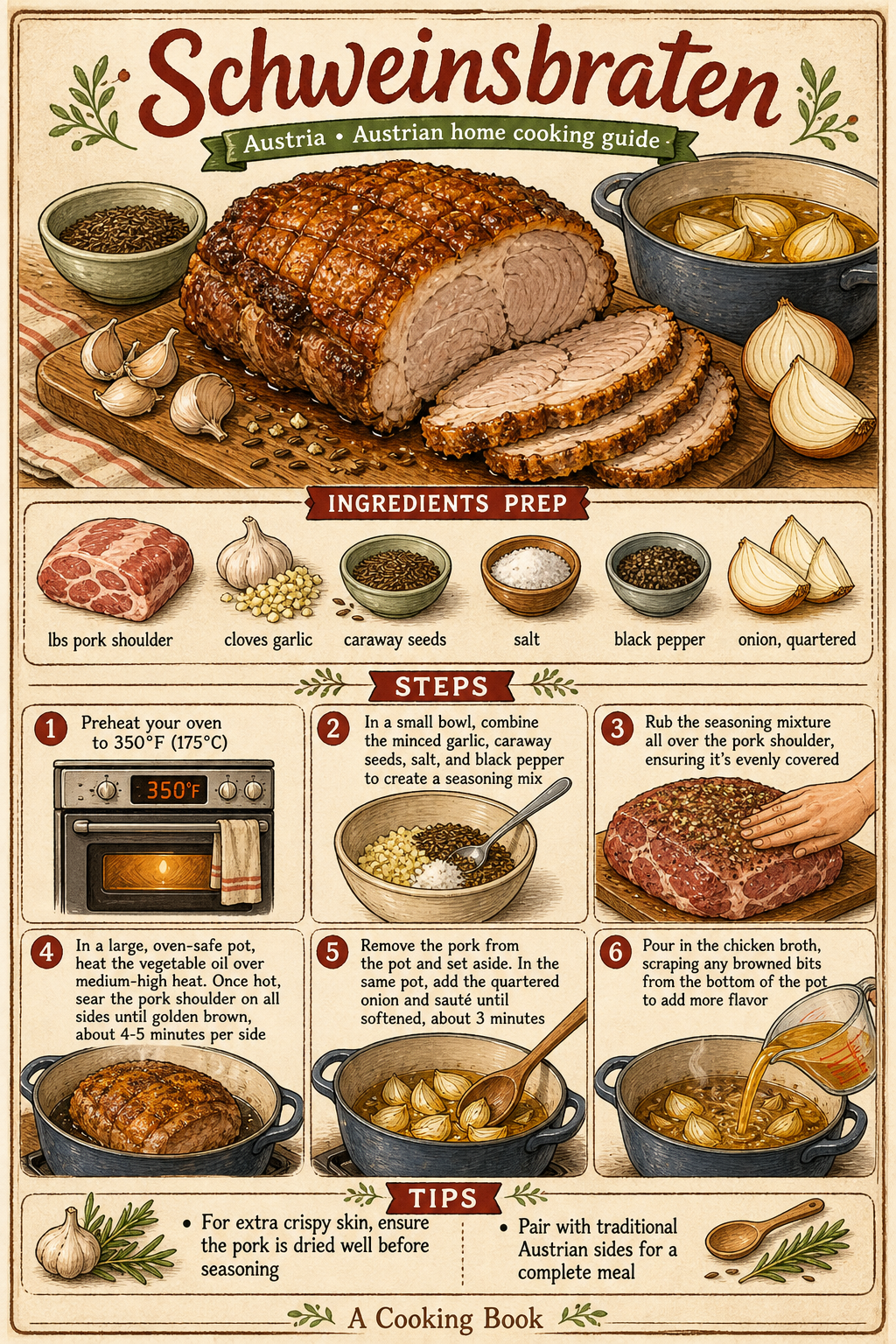 Schweinsbraten illustrated step-by-step cooking guide