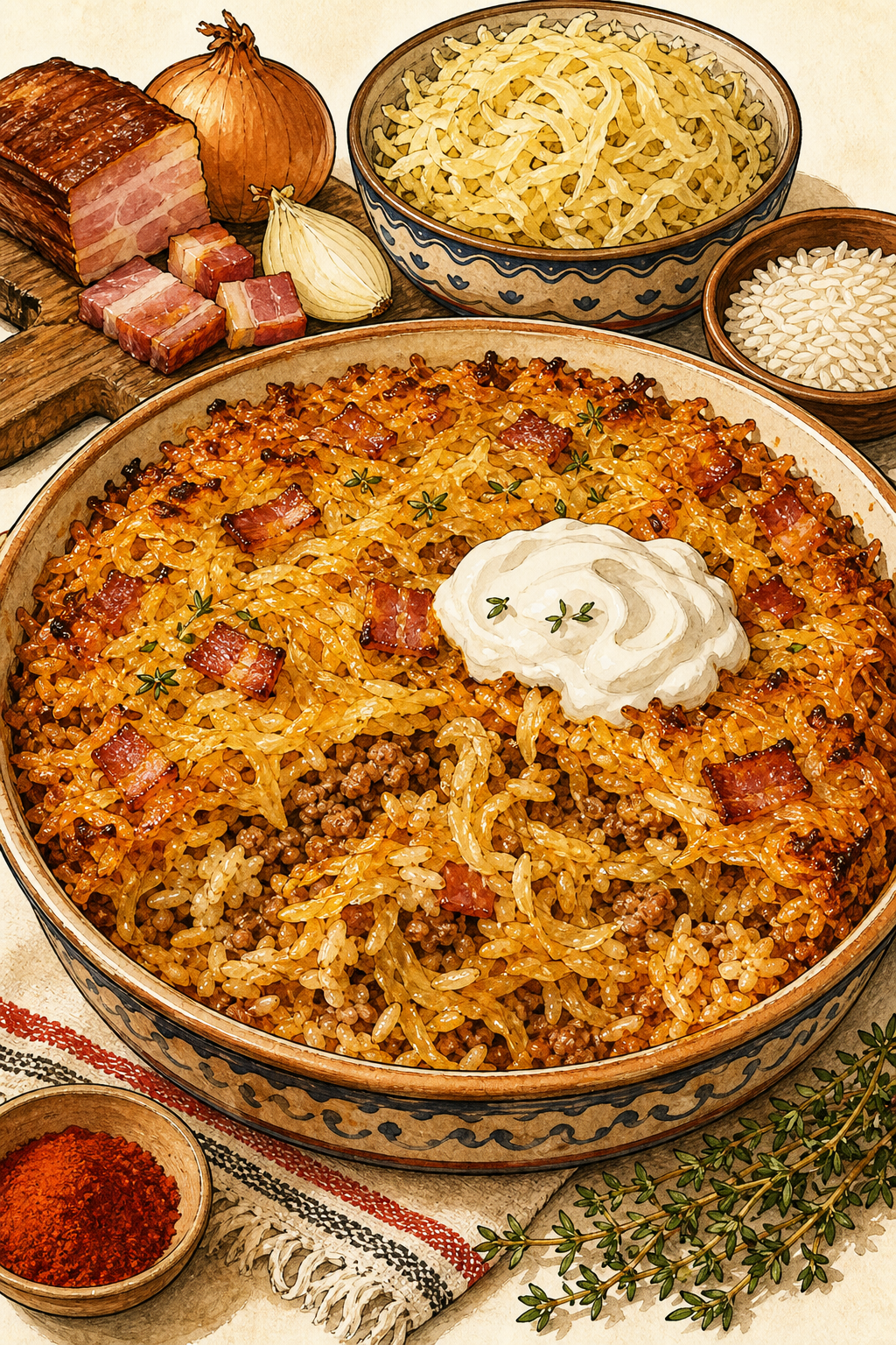 Traditional Varză à la Cluj: Layered Sour Cabbage with Pork and Rice