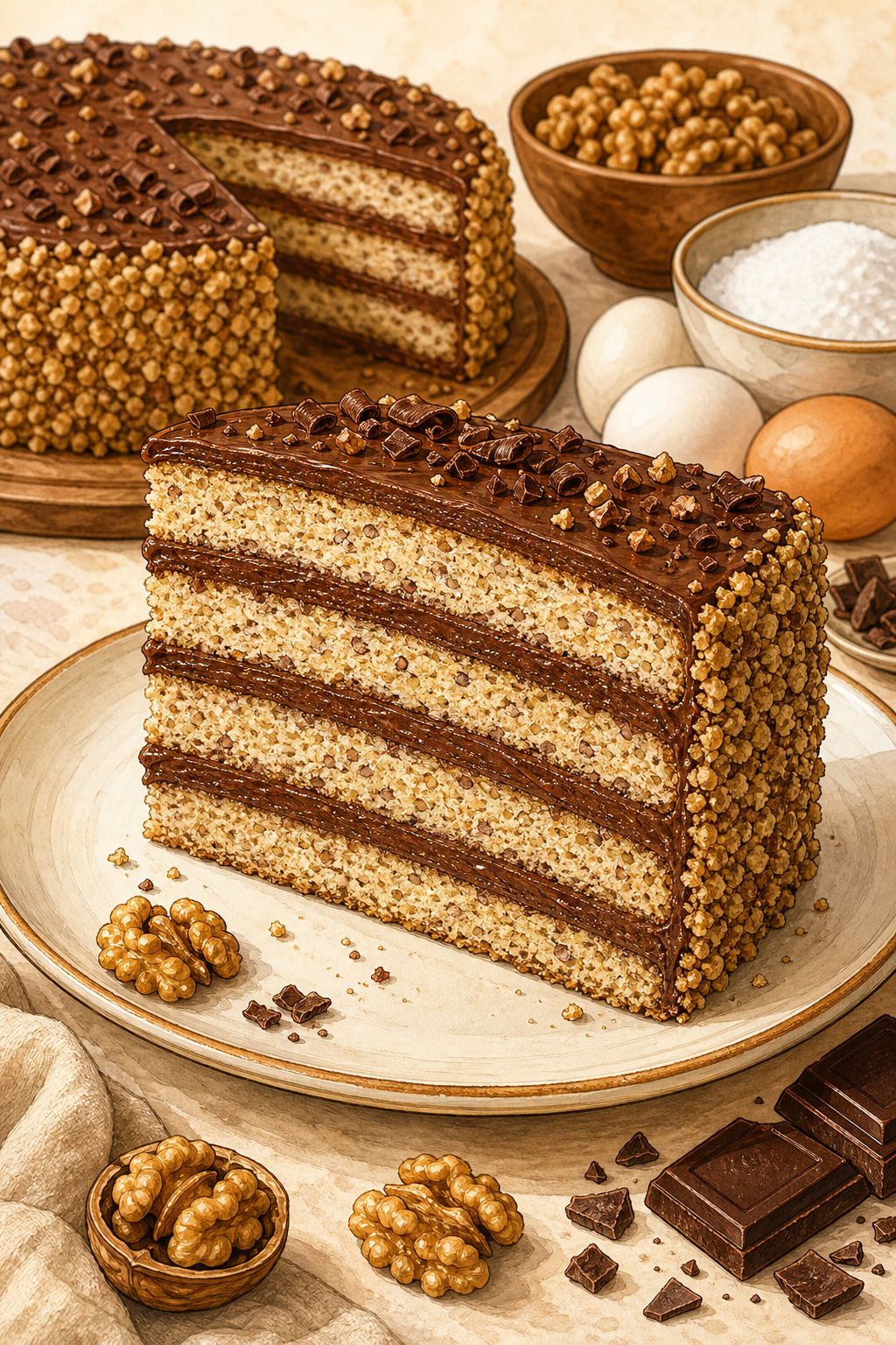 Traditional Four-Layer Serbian Reform Torta