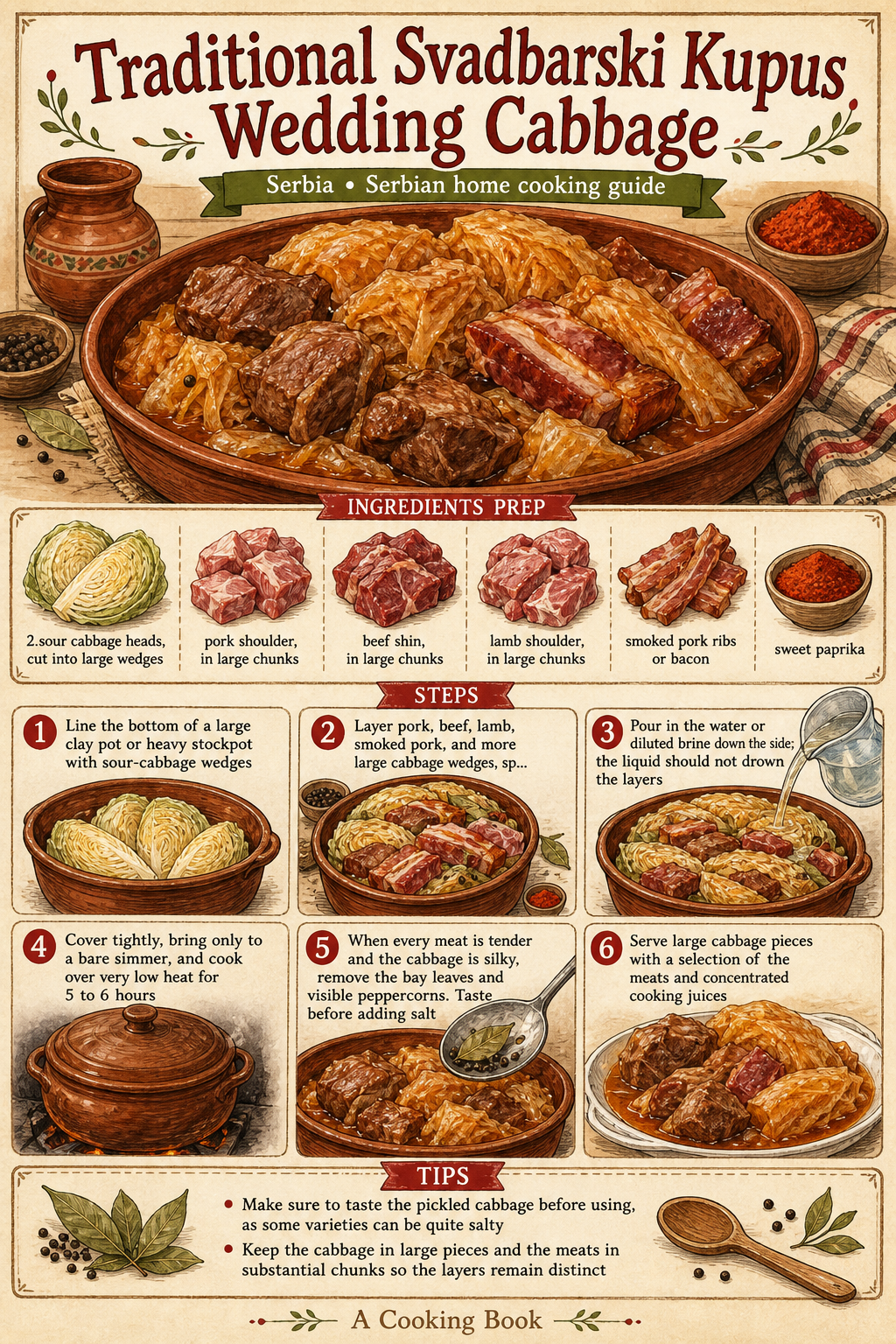 Traditional Svadbarski Kupus Wedding Cabbage illustrated step-by-step cooking guide