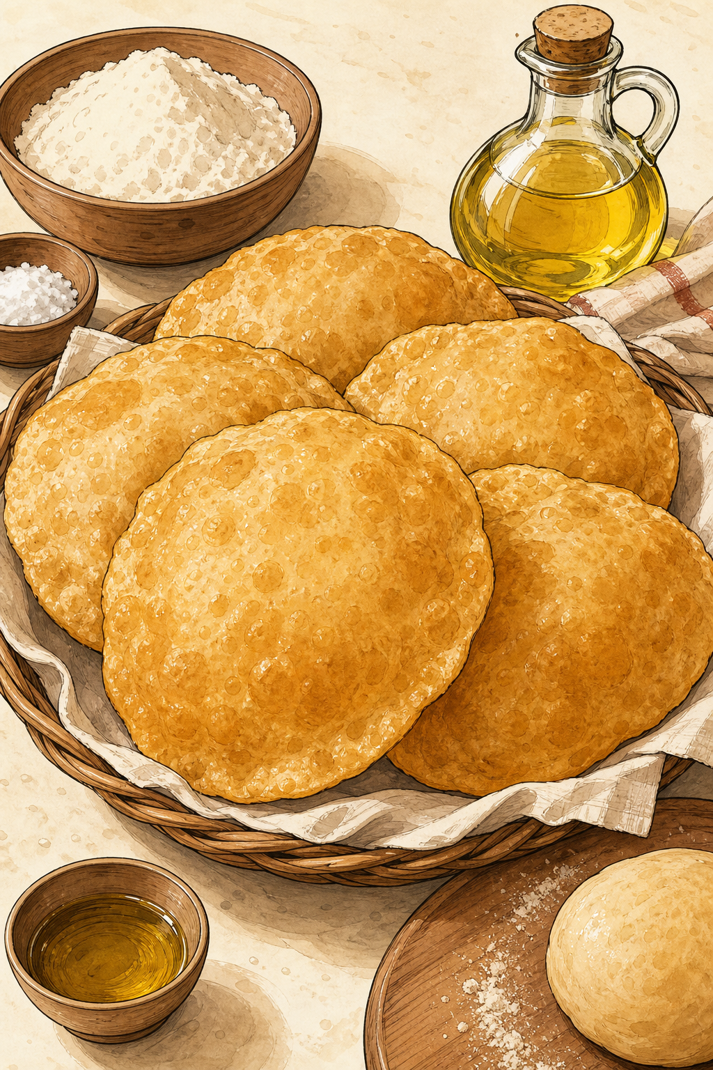 Puri illustrated recipe card
