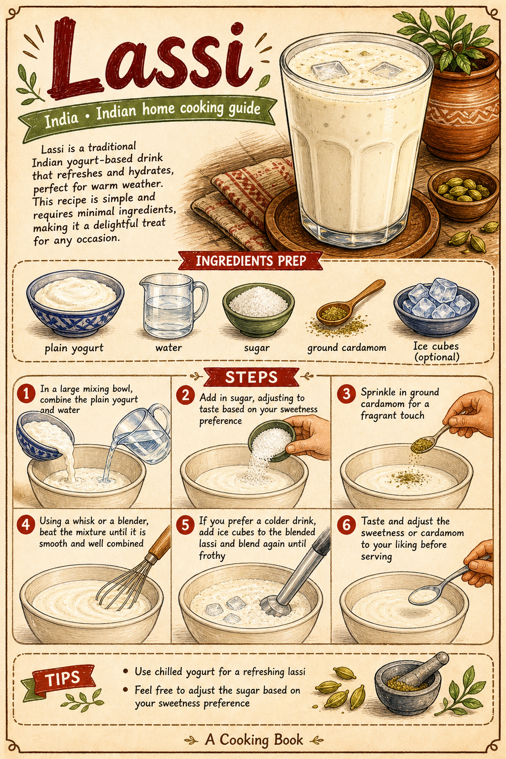Lassi illustrated step-by-step cooking guide