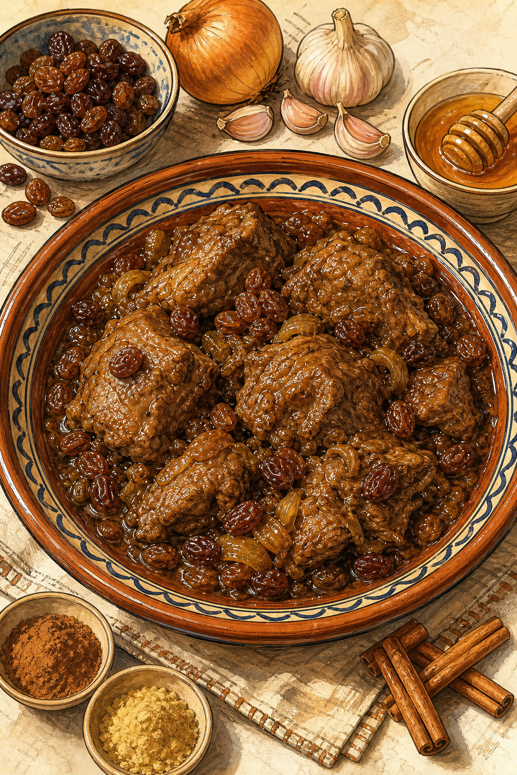 Mrouzia (Spiced Lamb with Raisins)