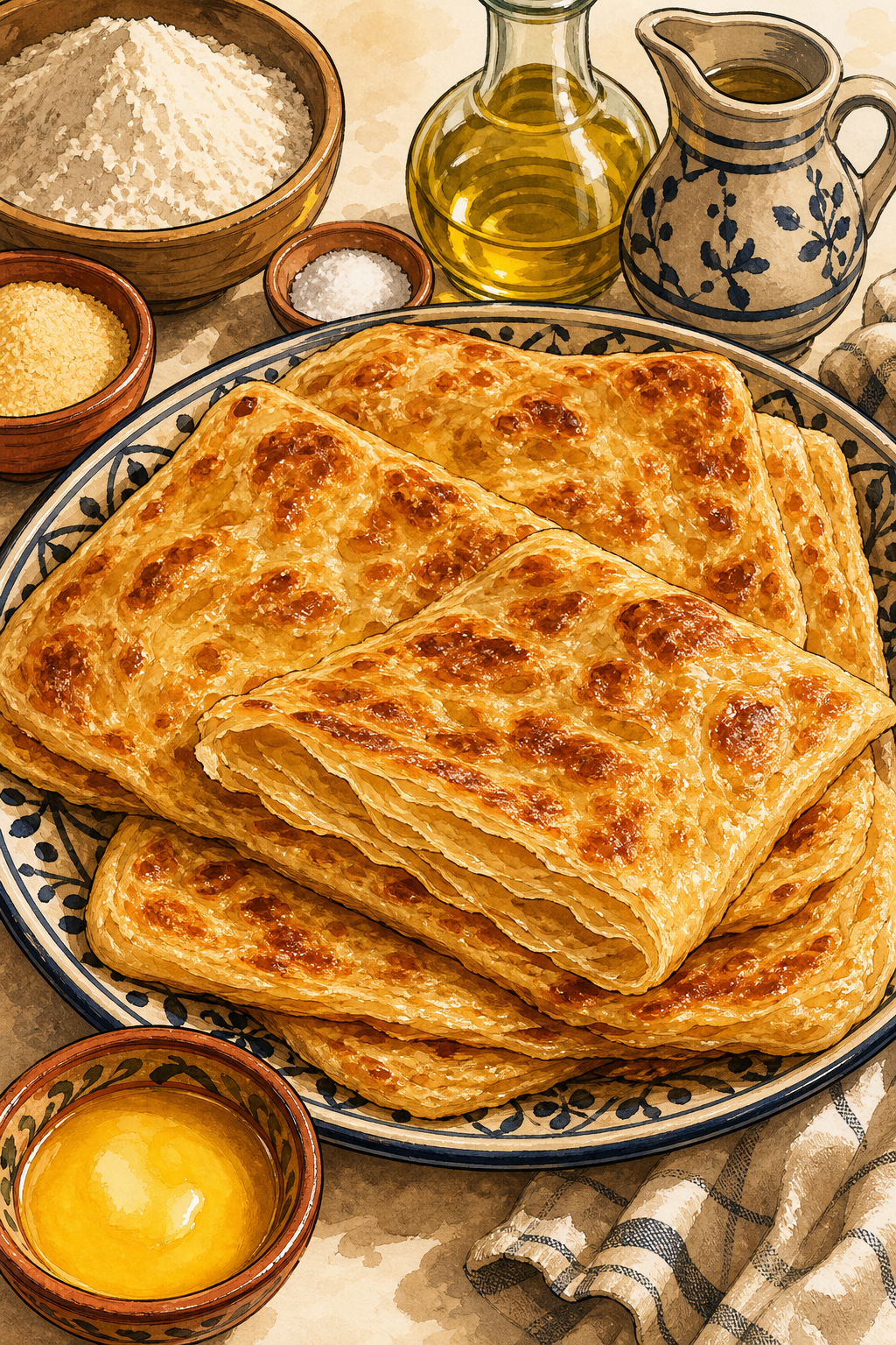 Msemmen (Moroccan Flatbread)