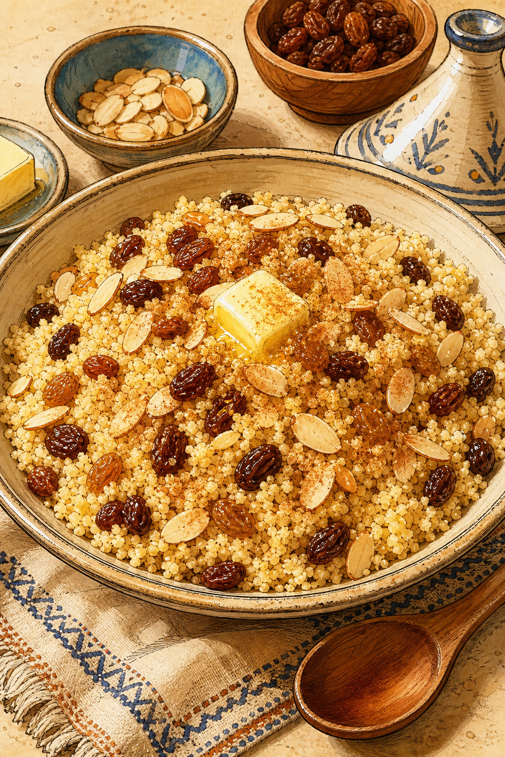 Sweet Couscous with Raisins and Almonds