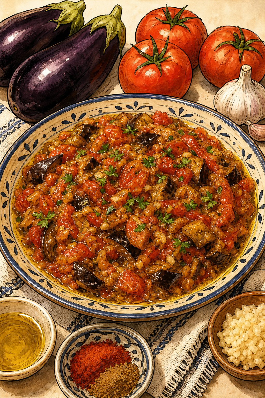Zaalouk with Tomatoes and Eggplant