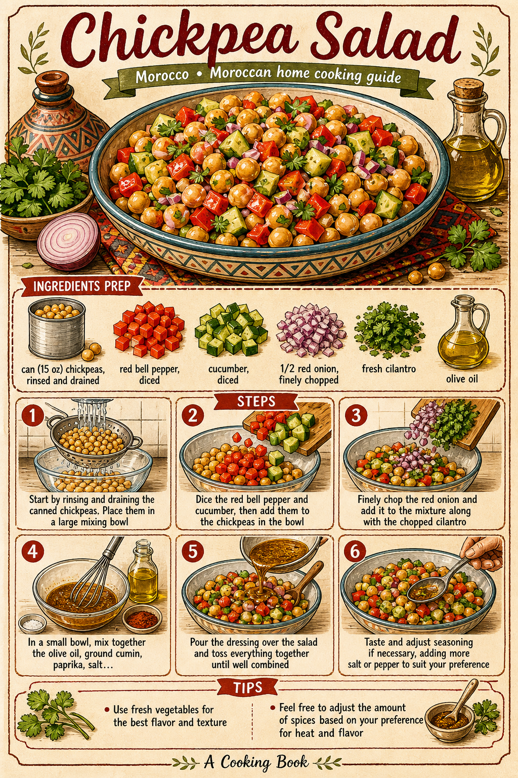 Chickpea Salad illustrated step-by-step cooking guide