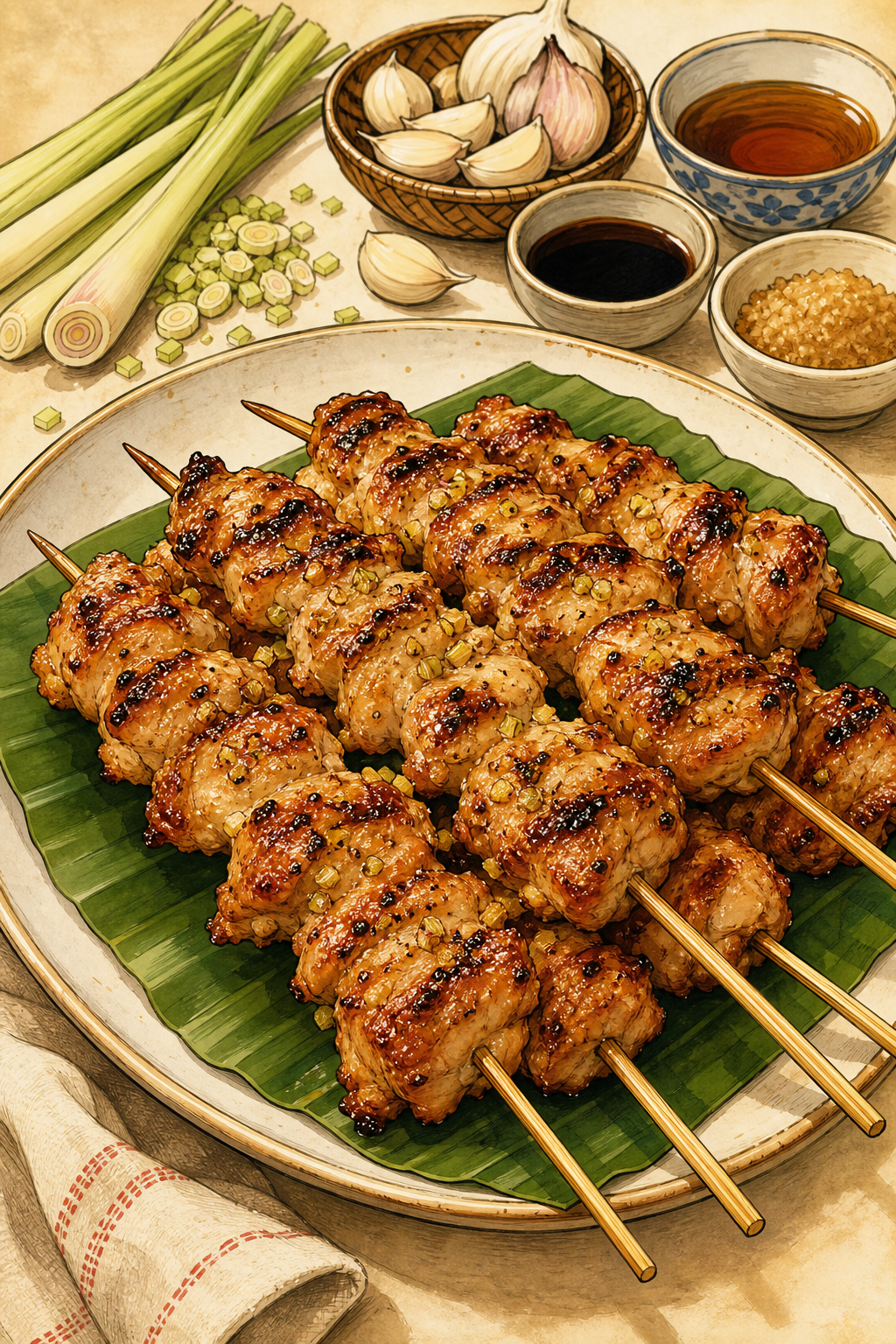Lemongrass Chicken Skewers