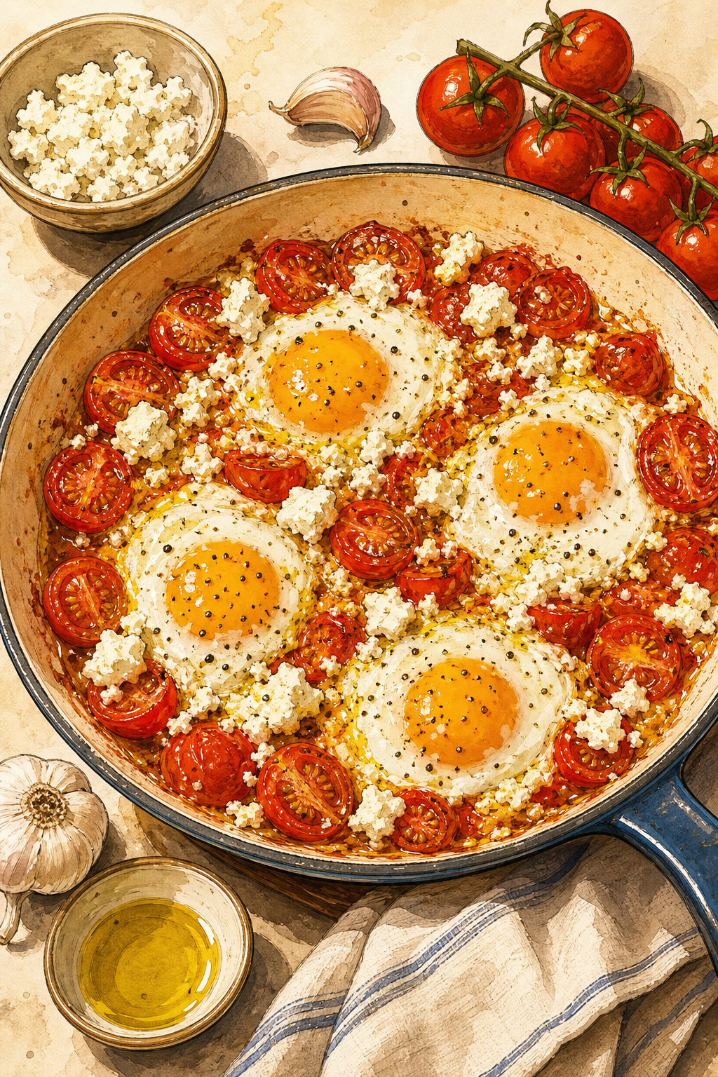 Eggs with Feta and Tomatoes