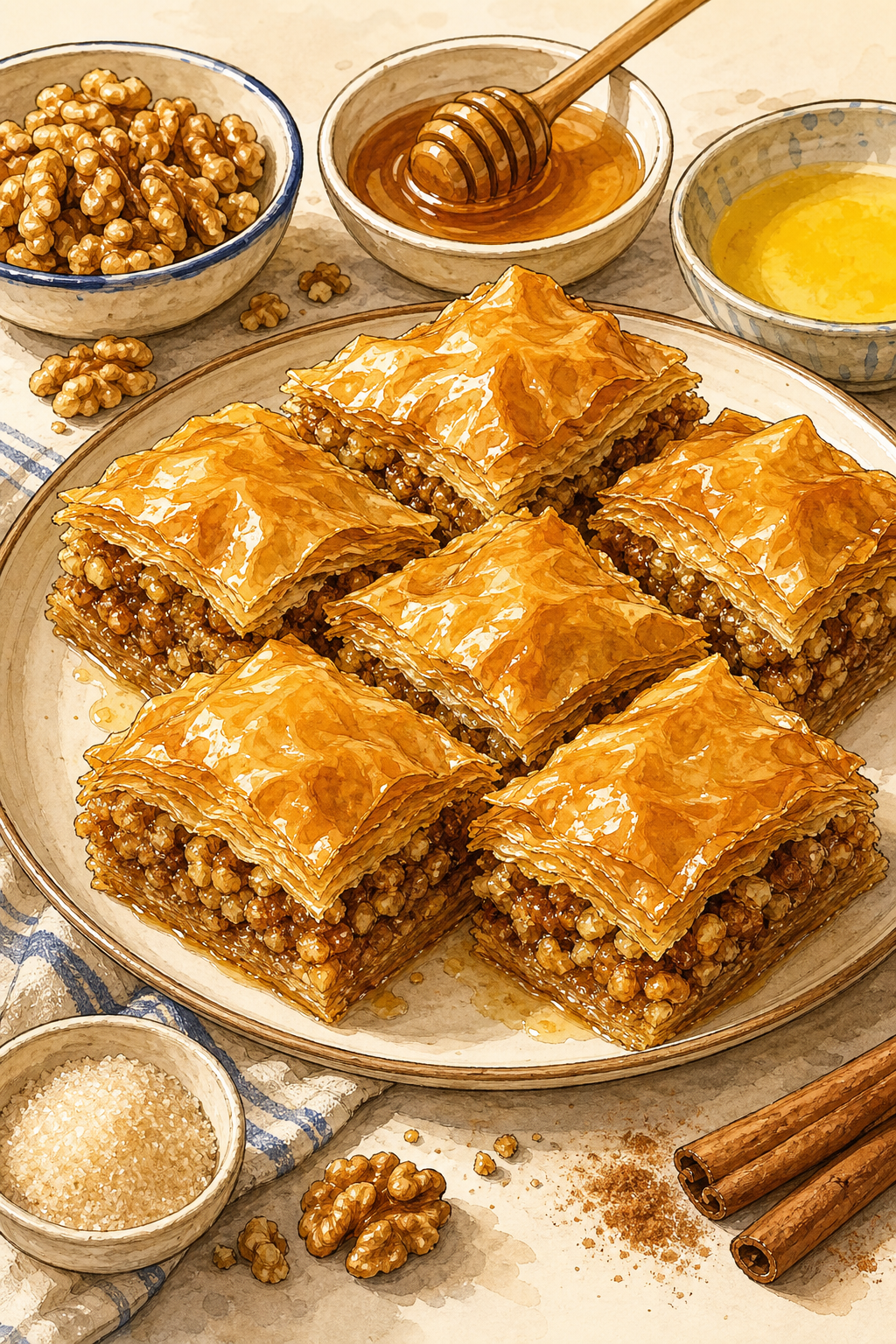 Honey and Walnut Pastry