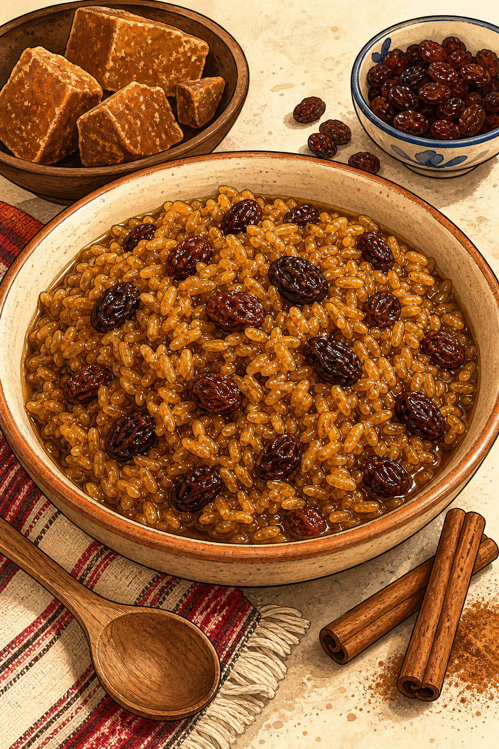 Arroz Zambito with Chancaca and Raisins