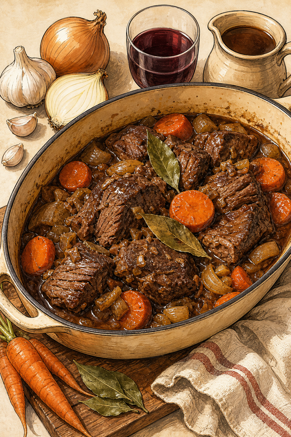 Traditional French Braised Beef
