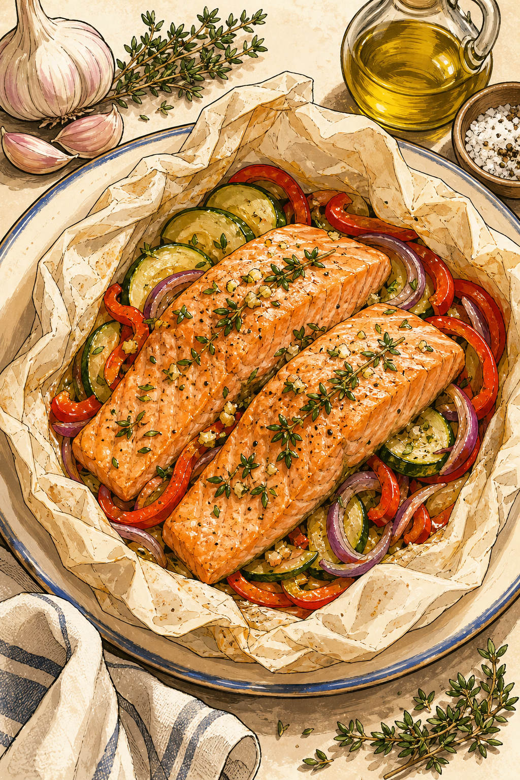 Salmon en Papillote