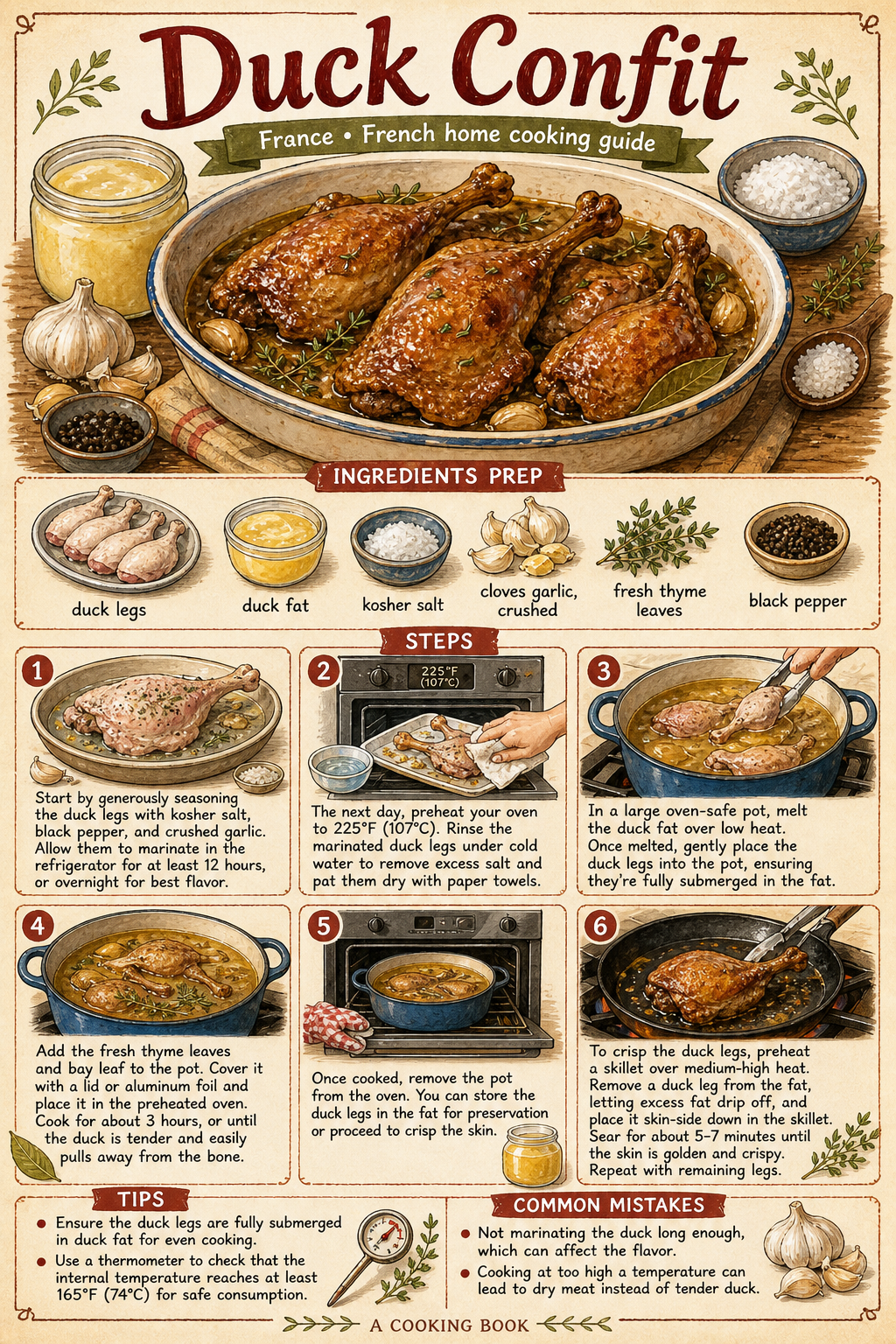 Duck Confit illustrated step-by-step cooking guide