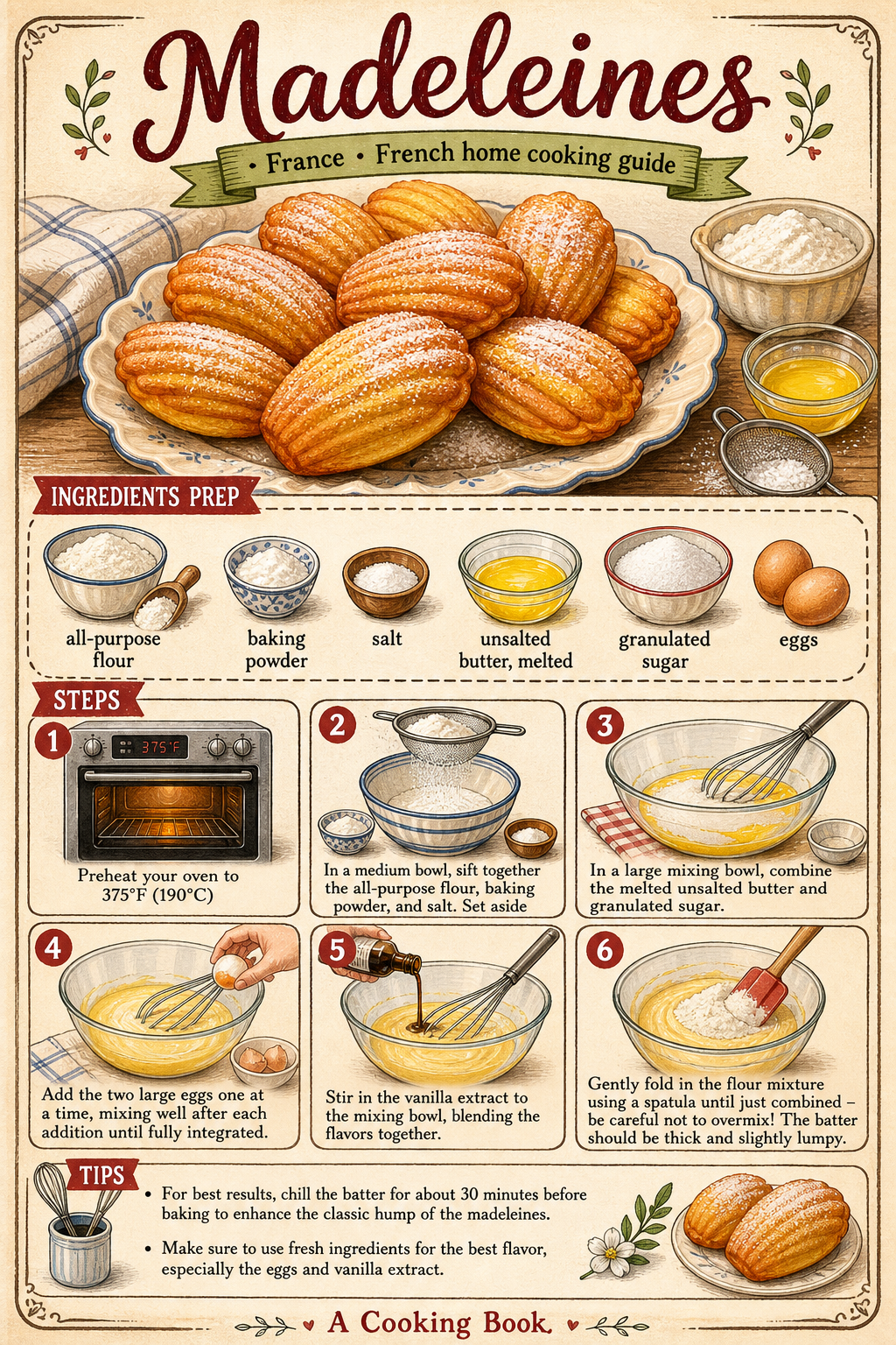 Madeleines illustrated step-by-step cooking guide